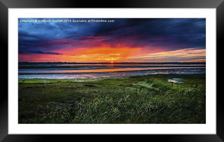 Sunset Aurora over Walton Backwaters Framed Mounted Print by matthew  mallett