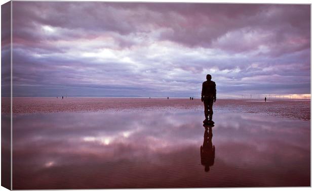 Solitude's Serenade on Crosby Beach Canvas Print by Mike Shields