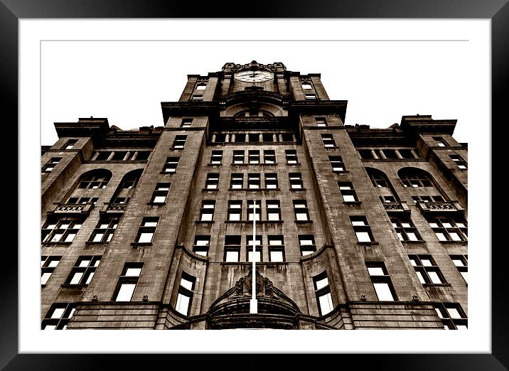 Liver Building's Skyward Gaze Framed Mounted Print by Mike Shields