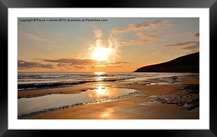  Traeth Mawr Sunset Framed Mounted Print by Paula J James