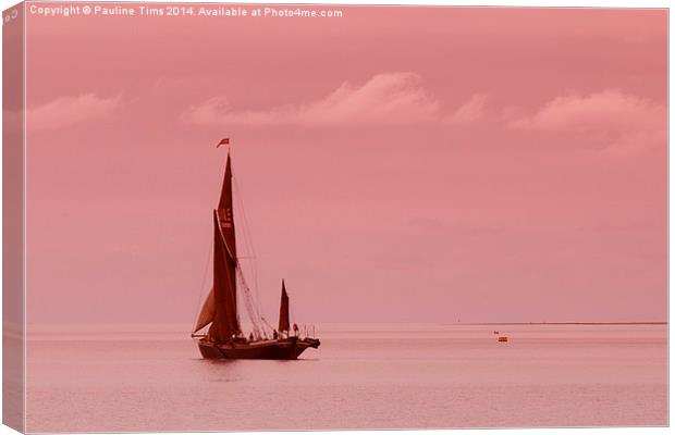  Red Sails, Bradwell On Sea, Essex, UK Canvas Print by Pauline Tims