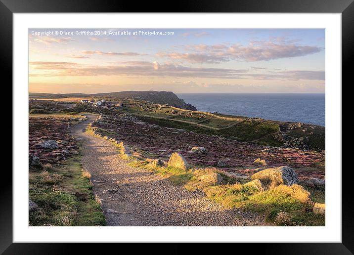 The cliffs around Lands End at sunrise Framed Mounted Print by Diane Griffiths