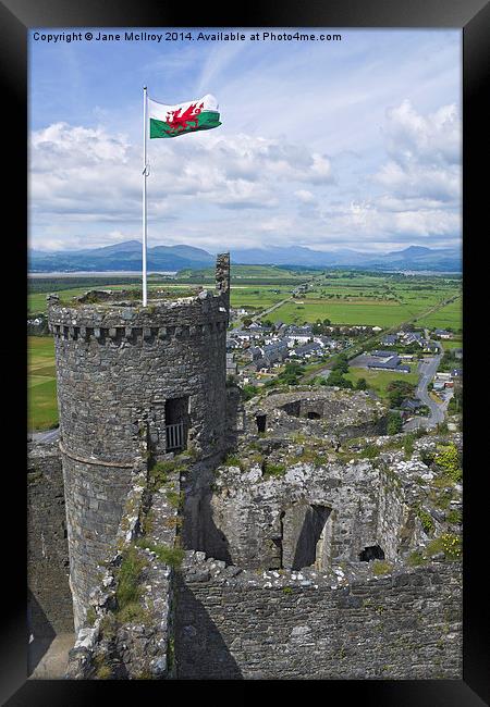 Harlech Castle Tower Framed Print by Jane McIlroy