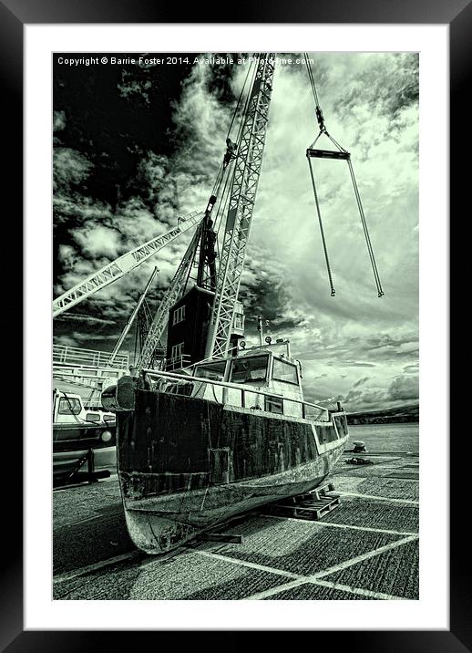  High and Dry at Goodwick Harbour Framed Mounted Print by Barrie Foster