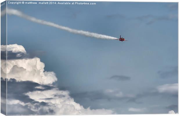  Red Arrow Accelerating Downwards Canvas Print by matthew  mallett