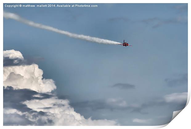 Red Arrow Accelerating Downwards Print by matthew  mallett
