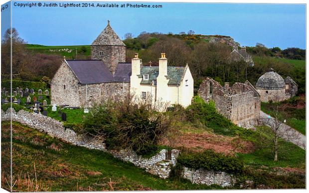 The  Augustinian priory at Penmon  Canvas Print by Judith Lightfoot