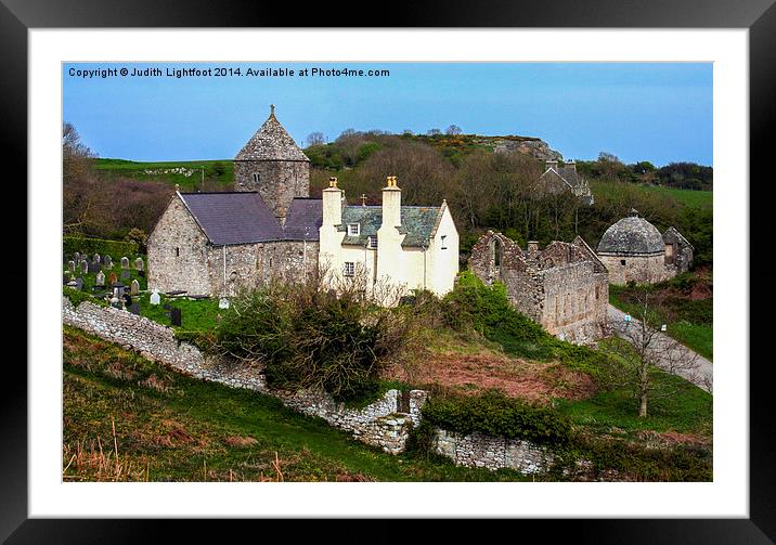 The  Augustinian priory at Penmon  Framed Mounted Print by Judith Lightfoot