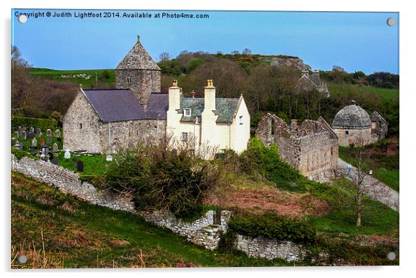 The  Augustinian priory at Penmon  Acrylic by Judith Lightfoot