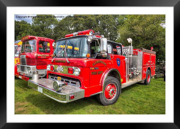 Flemington Fire Truck 49-62 Framed Mounted Print by Wight Landscapes