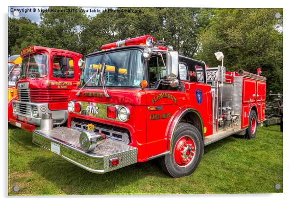 Flemington Fire Truck 49-62 Acrylic by Wight Landscapes