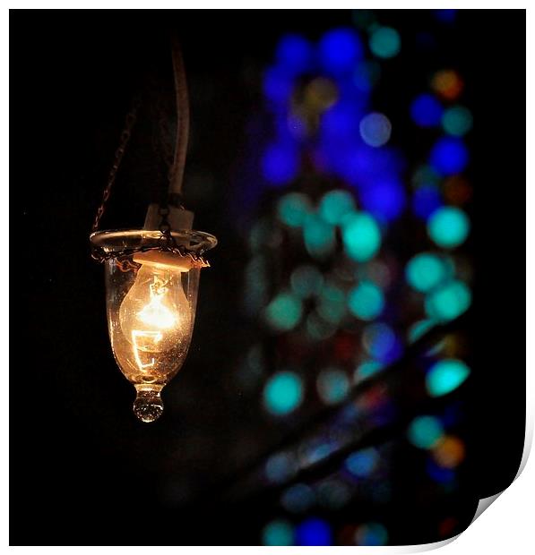  Light bulb and bokeh Print by Scott Anderson