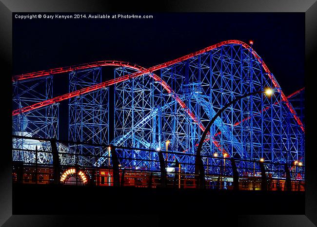  Pepsi Max Big One Roller Coaster Blackpool Framed Print by Gary Kenyon