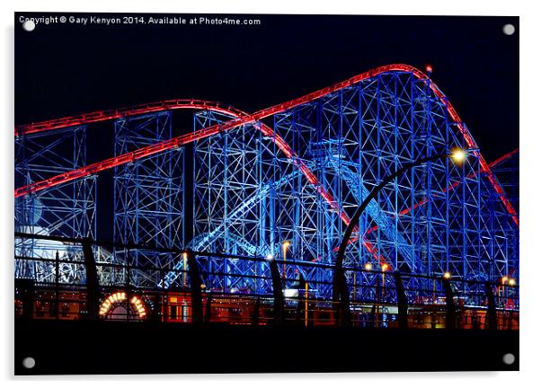  Pepsi Max Big One Roller Coaster Blackpool Acrylic by Gary Kenyon