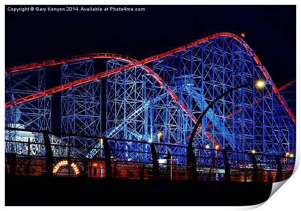  Pepsi Max Big One Roller Coaster Blackpool Print by Gary Kenyon