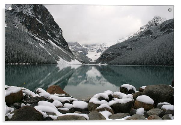 Lake Louise, Banff National Park. Acrylic by charlie Mellow