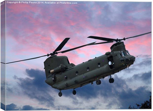  RAF Sikorksky Helicopter in the clouds Canvas Print by Philip Pound