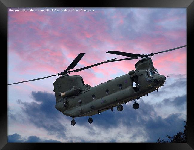  RAF Sikorksky Helicopter in the clouds Framed Print by Philip Pound