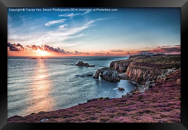  Last Light At lands End Framed Print by Tracey Yeo
