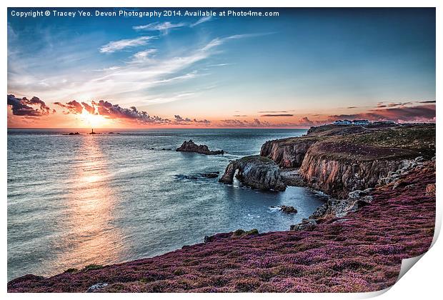  Last Light At lands End Print by Tracey Yeo