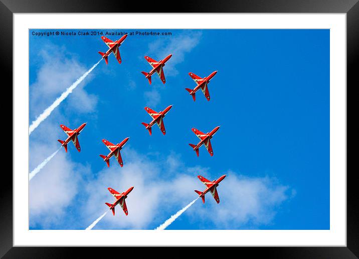 Red Arrows Feather Formation Framed Mounted Print by Nicola Clark