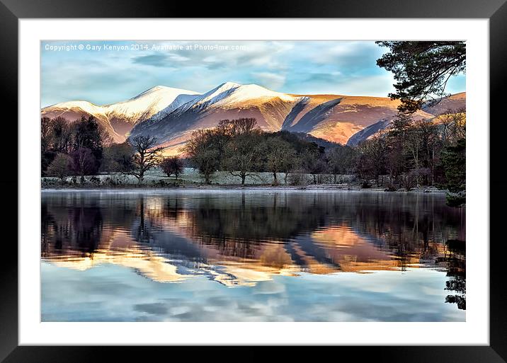  Snow Capped Fells Framed Mounted Print by Gary Kenyon