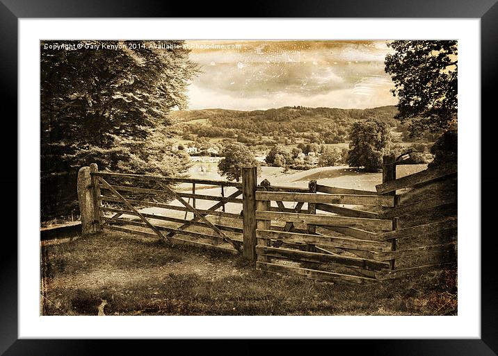  Sepia Veie Past the Country Gate Framed Mounted Print by Gary Kenyon