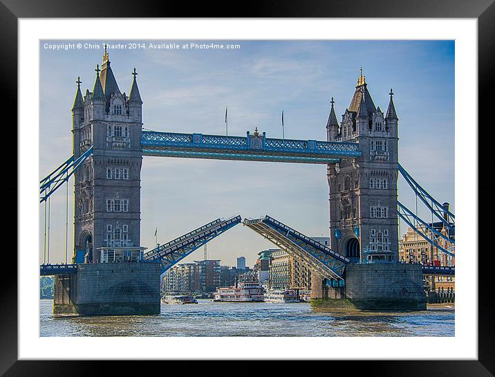 Tower Bridge Opened  Framed Mounted Print by Chris Thaxter