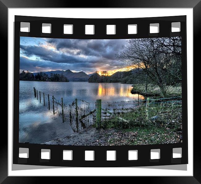   Derwentwater Negative Framed Print by Gary Kenyon