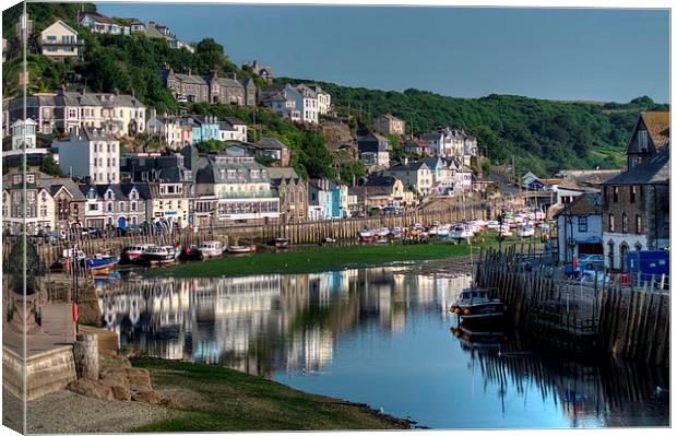 Low tide on the River Looe Canvas Print by Rosie Spooner