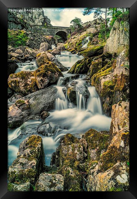 Packhorse Waterfall Framed Print by Adrian Evans