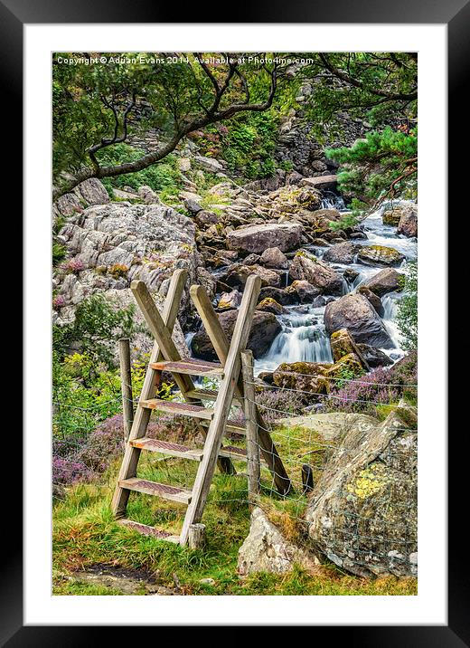 Waterfall Entrance Snowdonia  Framed Mounted Print by Adrian Evans