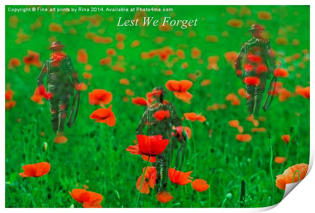  Lest We Forget Print by Fine art by Rina