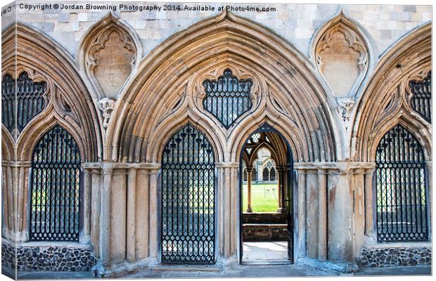  Norwich Cathedral Cloister Entrance  Canvas Print by Jordan Browning Photo