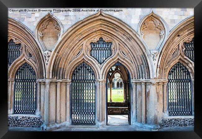  Norwich Cathedral Cloister Entrance  Framed Print by Jordan Browning Photo