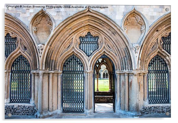  Norwich Cathedral Cloister Entrance  Acrylic by Jordan Browning Photo