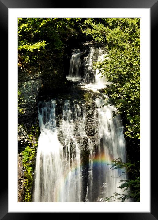  Water Fall Rainbow Framed Mounted Print by Tom and Dawn Gari