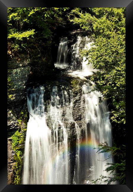  Water Fall Rainbow Framed Print by Tom and Dawn Gari