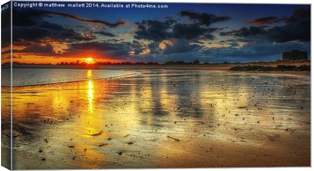  Sunset from West Clacton Beach Canvas Print by matthew  mallett