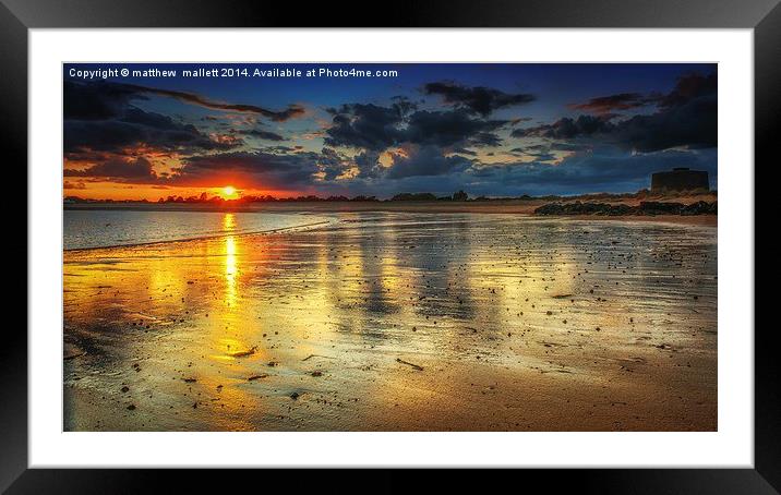  Sunset from West Clacton Beach Framed Mounted Print by matthew  mallett