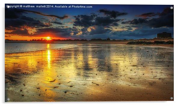  Sunset from West Clacton Beach Acrylic by matthew  mallett