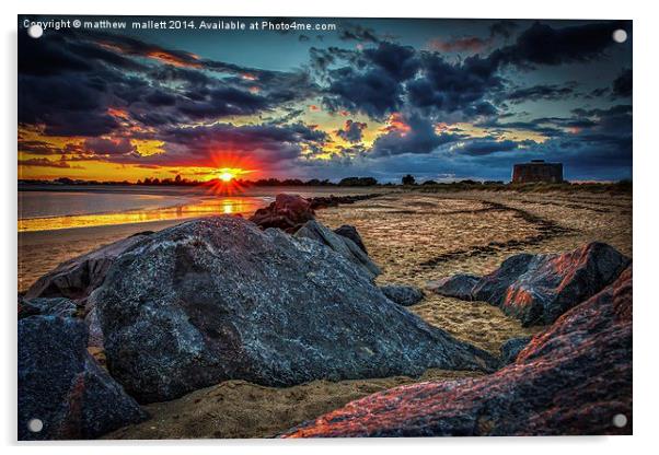  Clacton Seafront Sunset 2 Acrylic by matthew  mallett