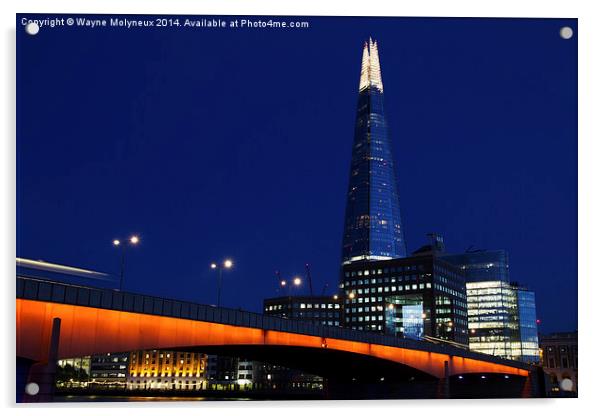The Shard & London Bridge  Acrylic by Wayne Molyneux