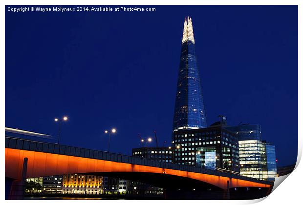 The Shard & London Bridge  Print by Wayne Molyneux