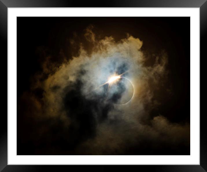 Solar Eclipse Diamond Ring Framed Mounted Print by Peta Thames