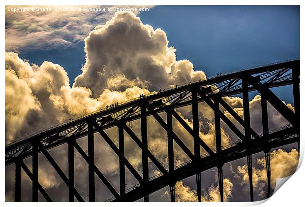  Sydney Harbour Bridge climbers Print by Sheila Smart