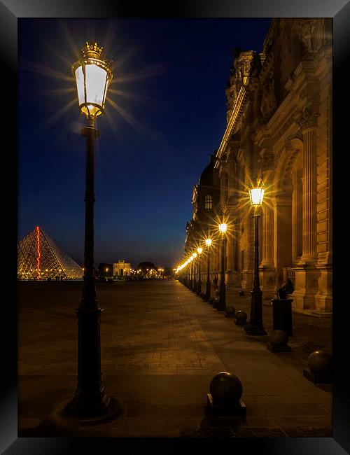 Louvre Sunset, Paris, France Framed Print by Mark Llewellyn