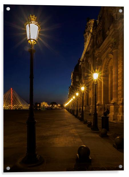 Louvre Sunset, Paris, France Acrylic by Mark Llewellyn
