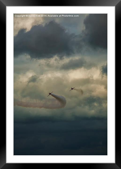  Red arrows with brooding skies Framed Mounted Print by David Hirst