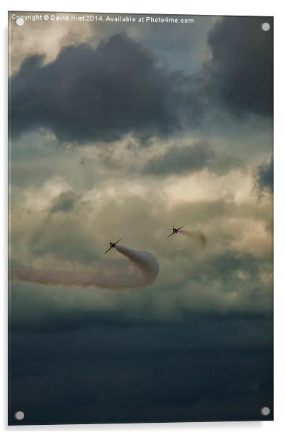  Red arrows with brooding skies Acrylic by David Hirst